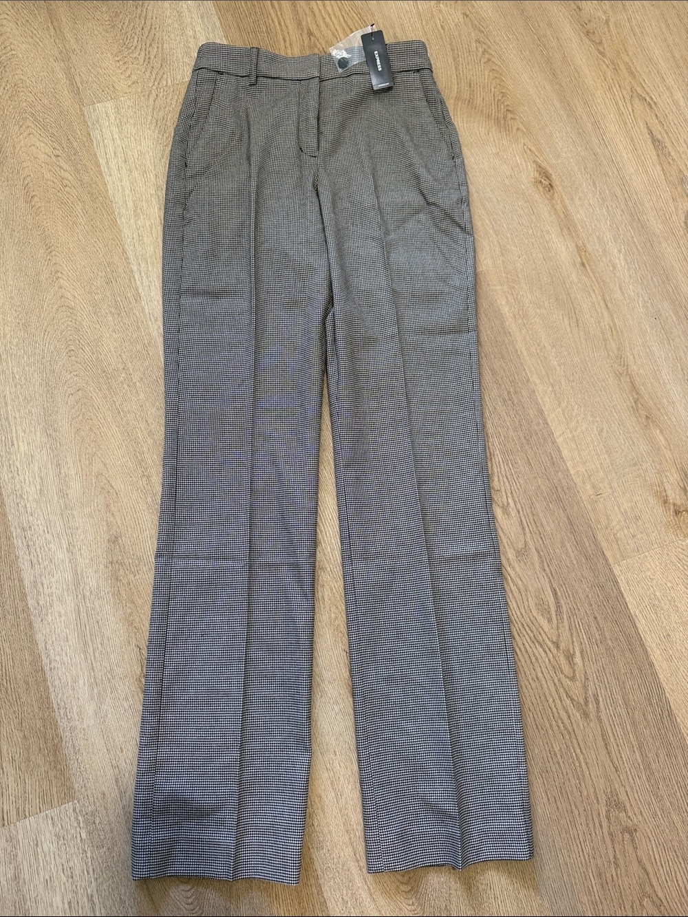 Express Men's Gray Micro-Check Dress Pants